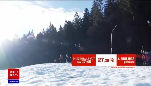 Românii care au preferat pârtia în locul votului. „Votarea să aştepte că şi noi aşteptăm destul”