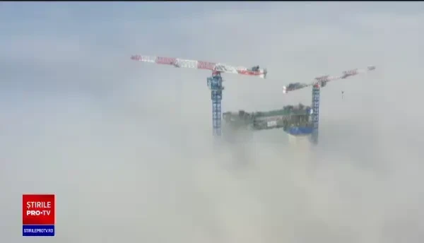 Imagini impresionante pe șantierul podului de la Brăila. Turnurile uriașe se înalță cu 2 metri pe zi