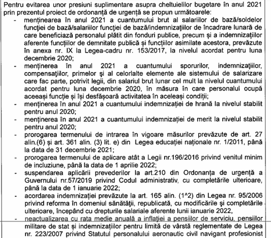 proiect OUG salarii, sporuri