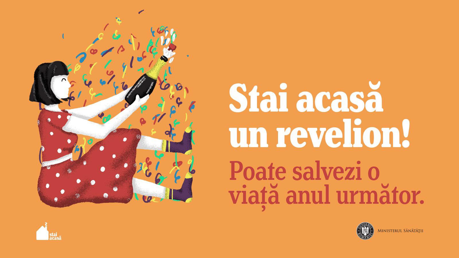 Campanie a Ministerului Sănătăţii: „Stai acasă un Revelion! O singură noapte cu prietenii poate costa o viaţă“