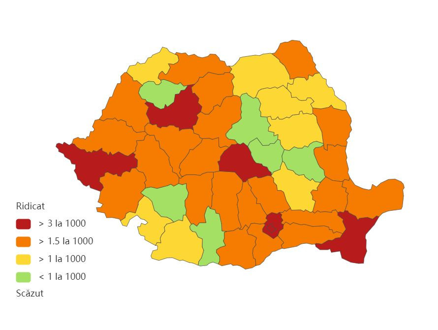 Județele cu cea mai mică rată de infectare cu SARS-CoV-2. Incidență în scădere în Capitală