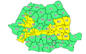 Alertă de vreme severă, emisă de ANM. Ninsori, vânt puternic și polei în mai multe zone din țară