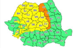 Cod portocaliu și cod galben de vânt puternic. Vântul va depăşi viteze de 120-130 de kilometri pe oră