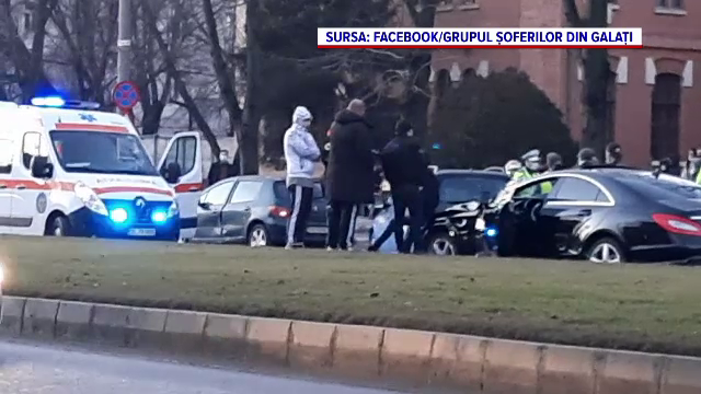 Accident în lanț cu șapte mașini, surprins de camerele de supraveghere la Galați. VIDEO