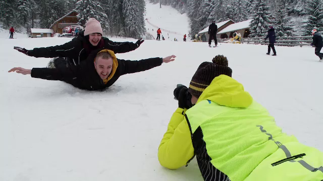 Valentine's Day pe pârtie. Cum au sărbătorit turiștii la munte
