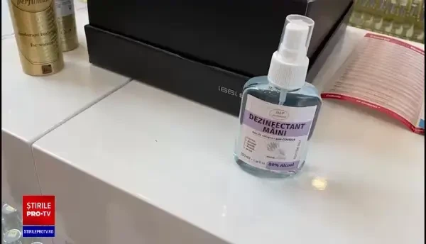 Parfumuri vândute cu etichete de dezinfectant de mâini, identificate în București. VIDEO
