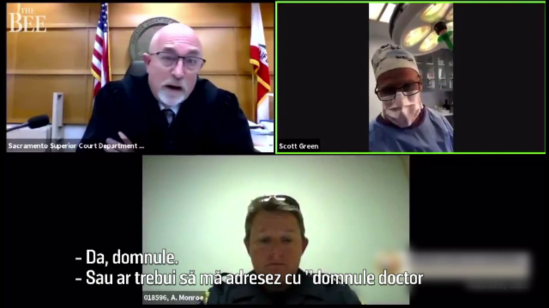 Un chirurg din SUA s-a prezentat la o audiere online într-un proces în timp ce opera un pacient