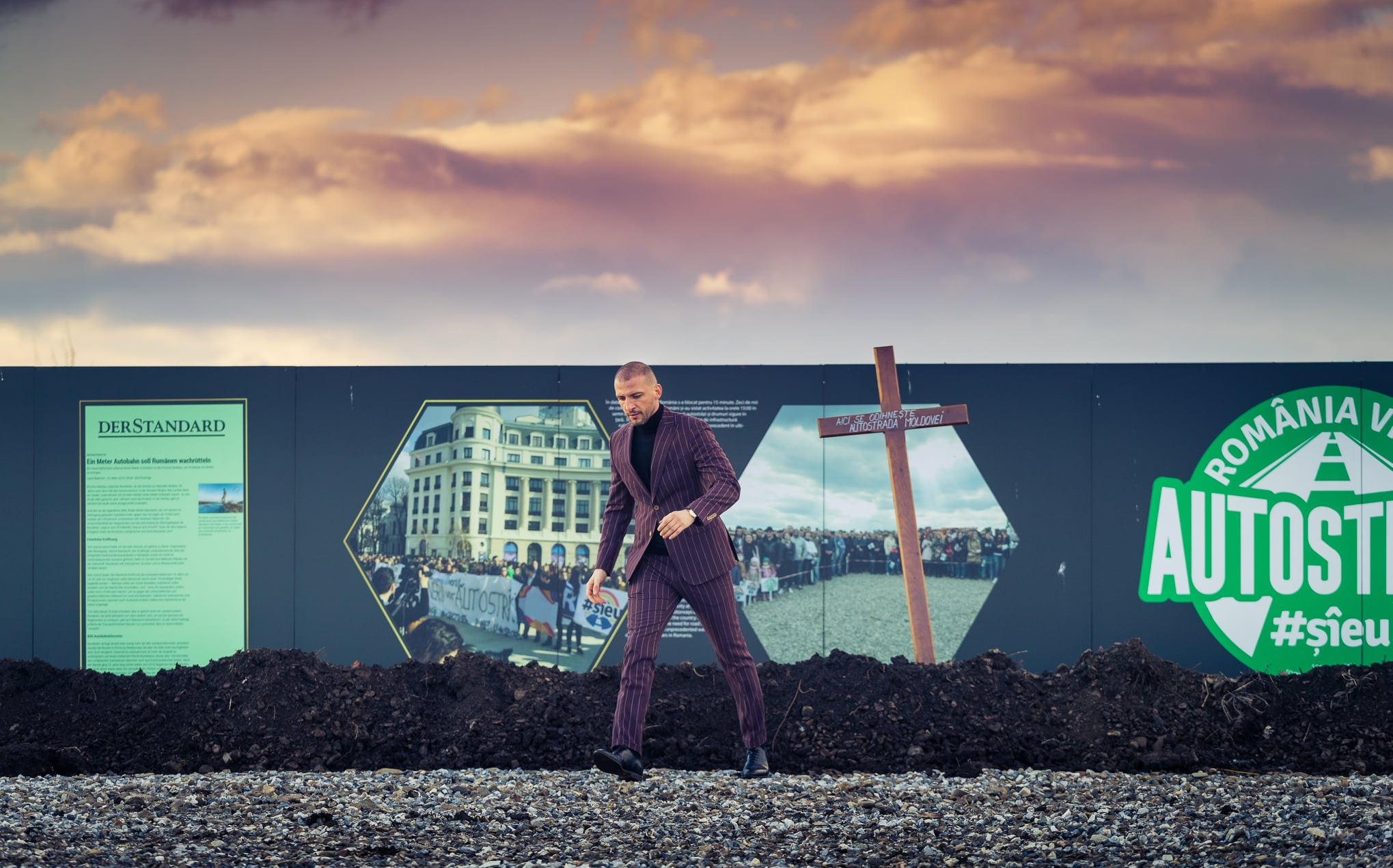 Ștefan Mandachi a îngropat primul metru de autostradă din Moldova și i-a pus cruce. Cum și-a motivat gestul