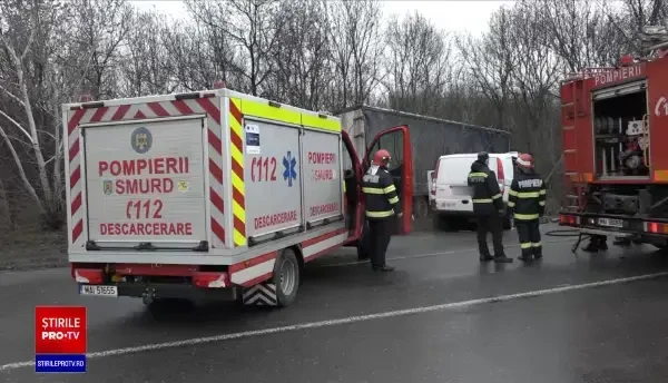 Accident înfiorător în Buzău, din cauza unui TIR care a intrat pe contrasens