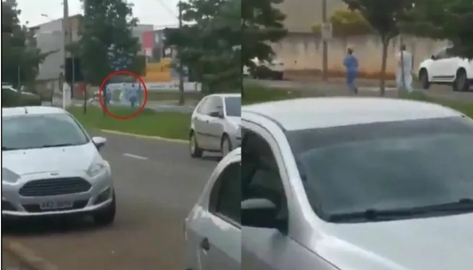 VIDEO. Un brazilian a fugit din spital, cu medicii pe urmele sale. Se temea că va fi intubat