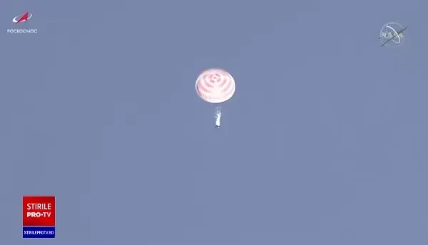 VIDEO. Trei astronauţi s-au întors de pe Staţia Spaţială Internaţională, cu o navă rusească Soiuz