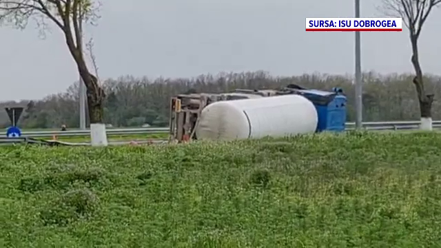 Cisternă cu GPL, răsturnată lângă Aeroportul Mihail Kogălniceanu. Ce s-a întâmplat