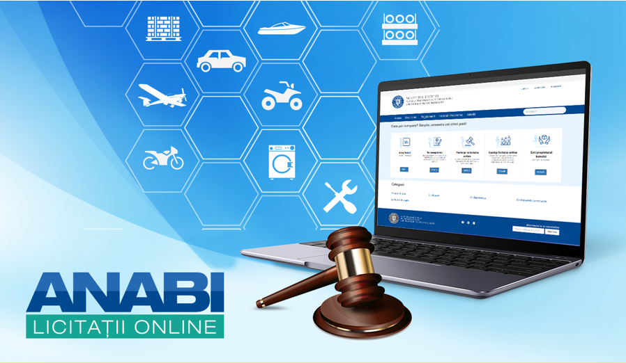 Mașini de lux și monede virtuale scoase la licitații de ANABI prin mijloace electronice