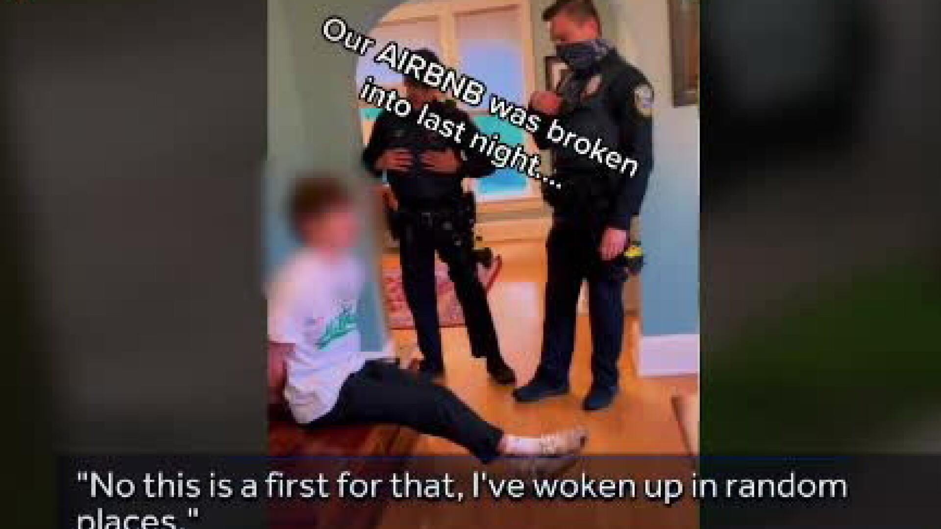 Video viral. Trei polițiști au încătușat un tânăr băut care a intrat noaptea în casa lor și a adormit