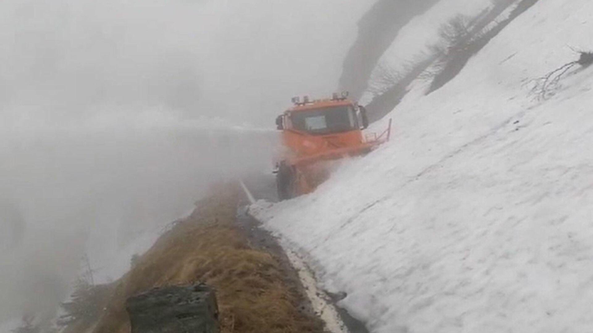 Ninsori și vânt puternic în prima zi de vară pe Platoul Bucegilor. Stratul de zăpadă a ajuns la 10 cm