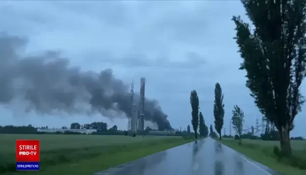 VIDEO. Incendiu major la o societate de incinerare a deşeurilor periculoase din Prahova. S-a emis un mesaj RO-ALERT