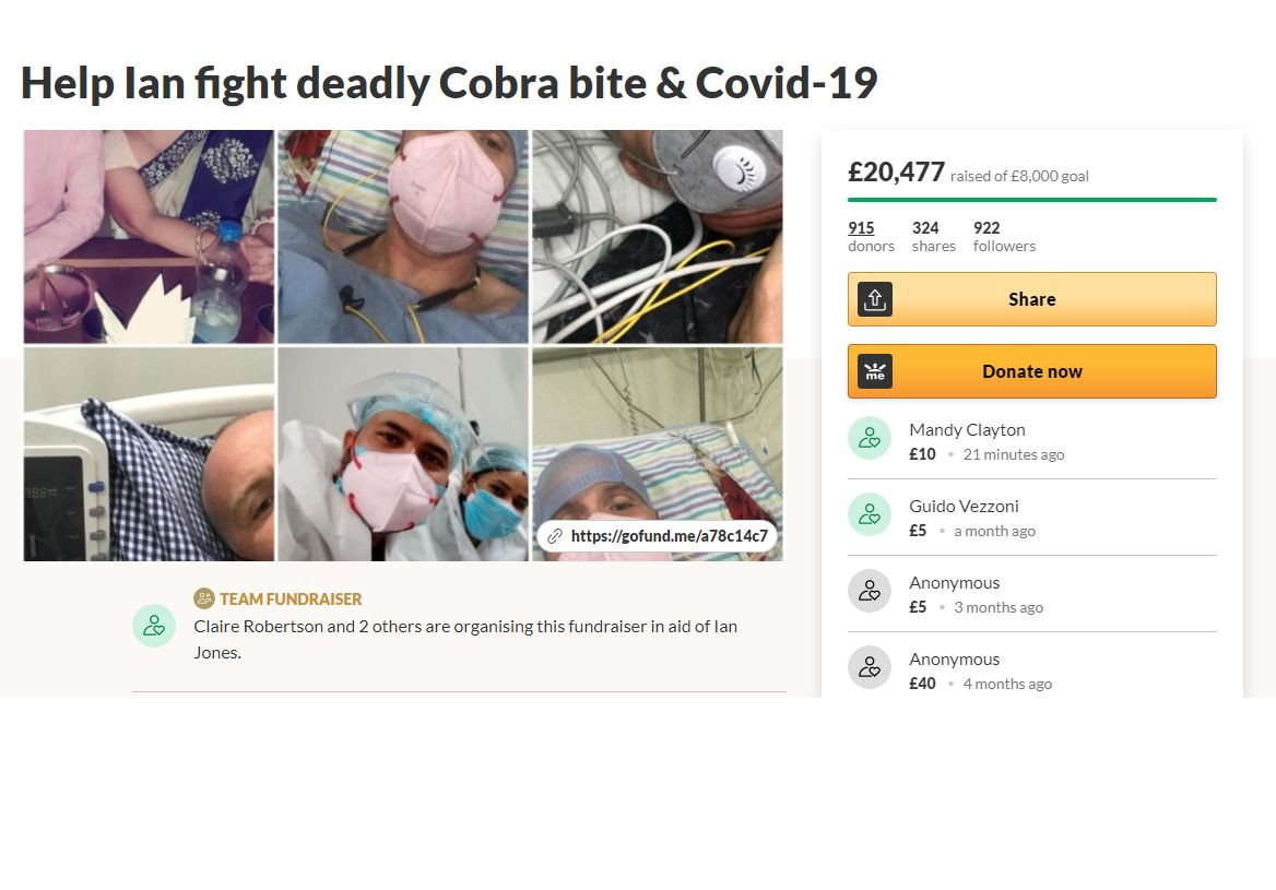 Ian Jones mușcat de cobră