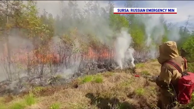 Incendiu masiv în Siberia. Flăcările au cuprins peste 550 de kilometri pătrați de vegetație
