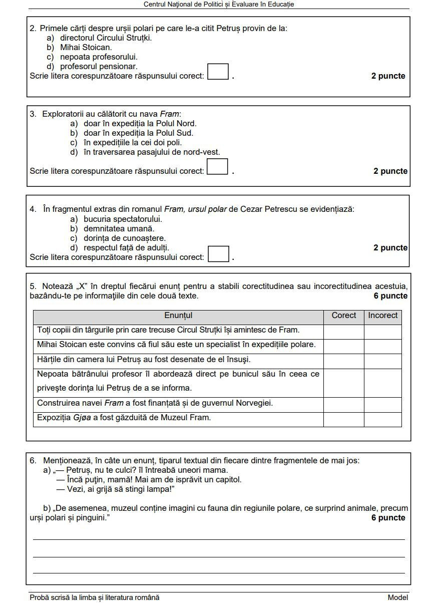 Evaluare Naţională 2021. Modele de subiecte şi teste de antrenament la Limba şi literatura română