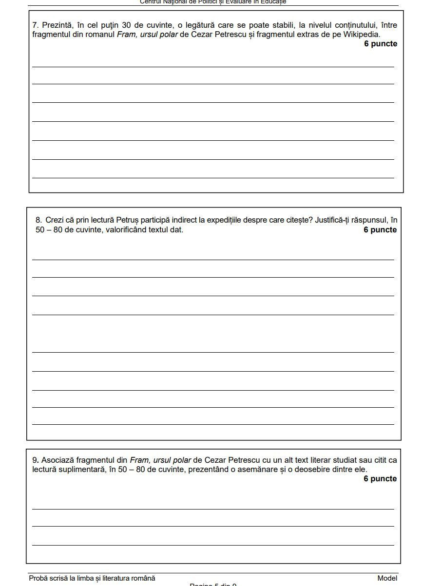 Evaluare Naţională 2021. Modele de subiecte şi teste de antrenament la Limba şi literatura rom&acirc;nă - 6