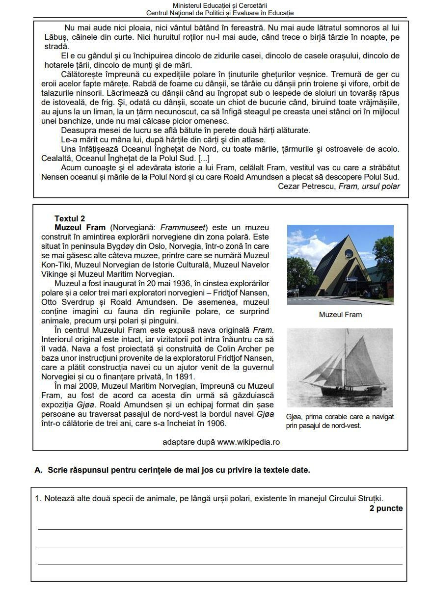 Evaluare Naţională 2021. Modele de subiecte şi teste de antrenament la Limba şi literatura rom&acirc;nă - 7