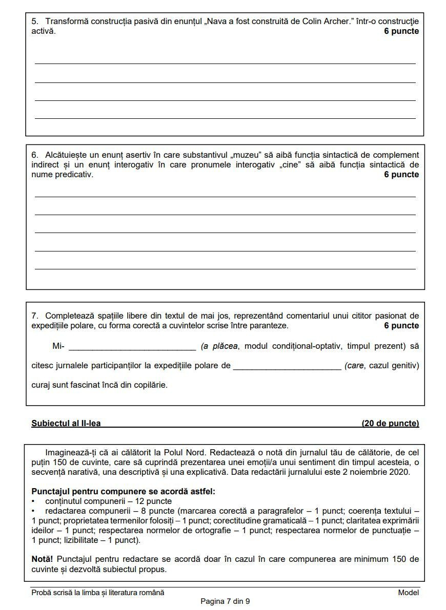 Evaluare Naţională 2021. Modele de subiecte şi teste de antrenament la Limba şi literatura rom&acirc;nă - 8