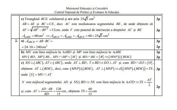 Subiecte Matematică Evaluare Națională 2020 - 4