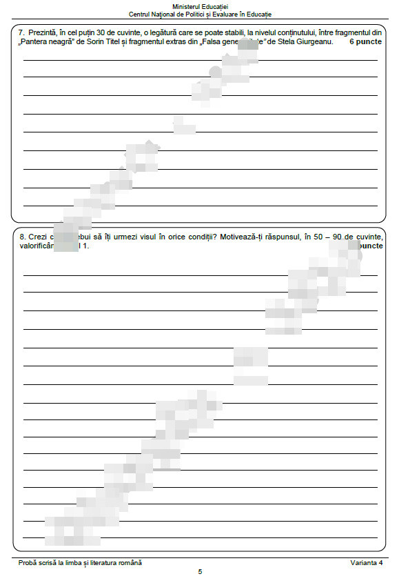 Subiecte Evaluare Națională, limba romana - 7