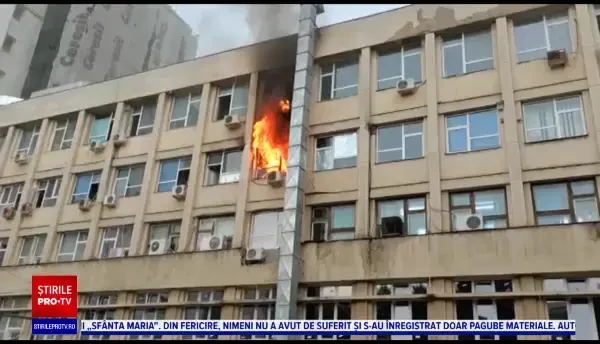 Incendiu violent într-un salon de la Spitalul de Copii „Sfânta Maria” din Iași, marți seară