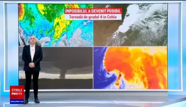 GRAFICĂ. Cum s-a produs tornada neobișnuită din Cehia. Masele de aer s-au ciocnit violent