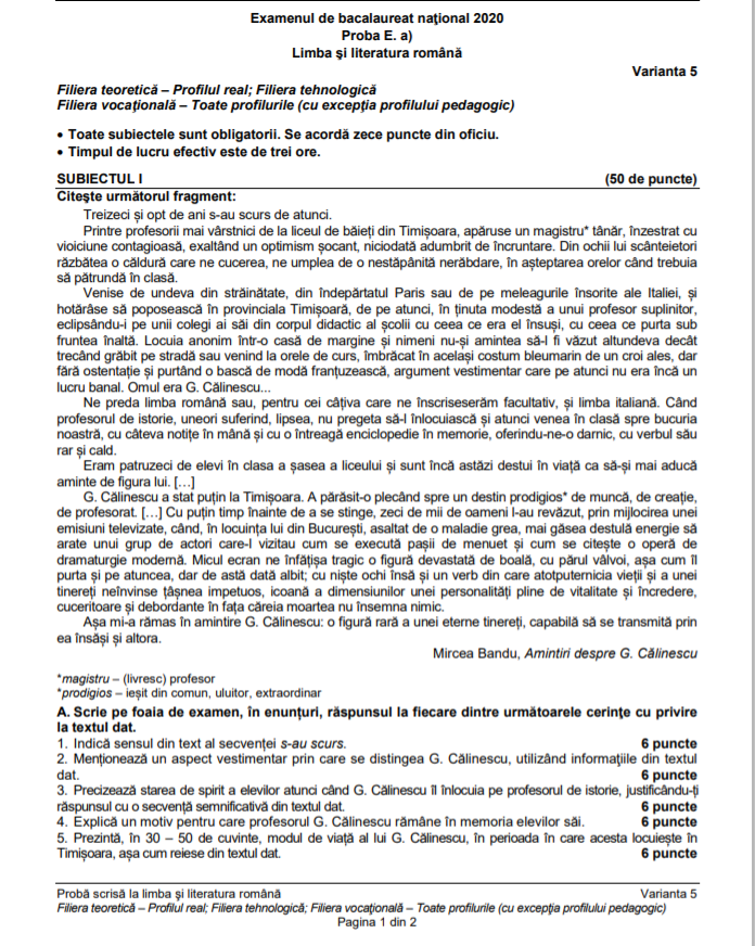 Subiecte 2020 profil real 1