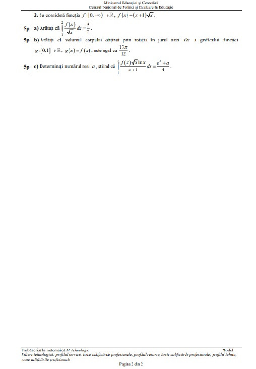 model subiect matematică &ndash; tehnologic2