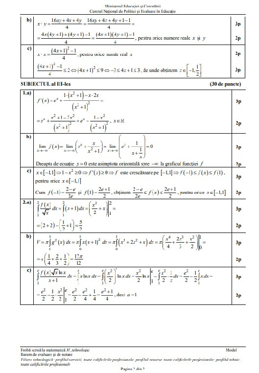 model subiect matematică &ndash; tehnologic2
