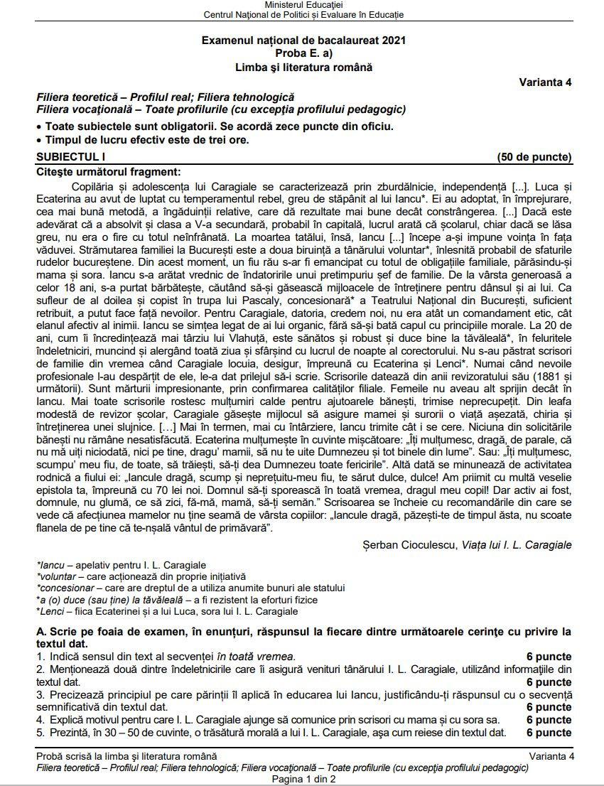 Subiecte BAC 2021. real1
