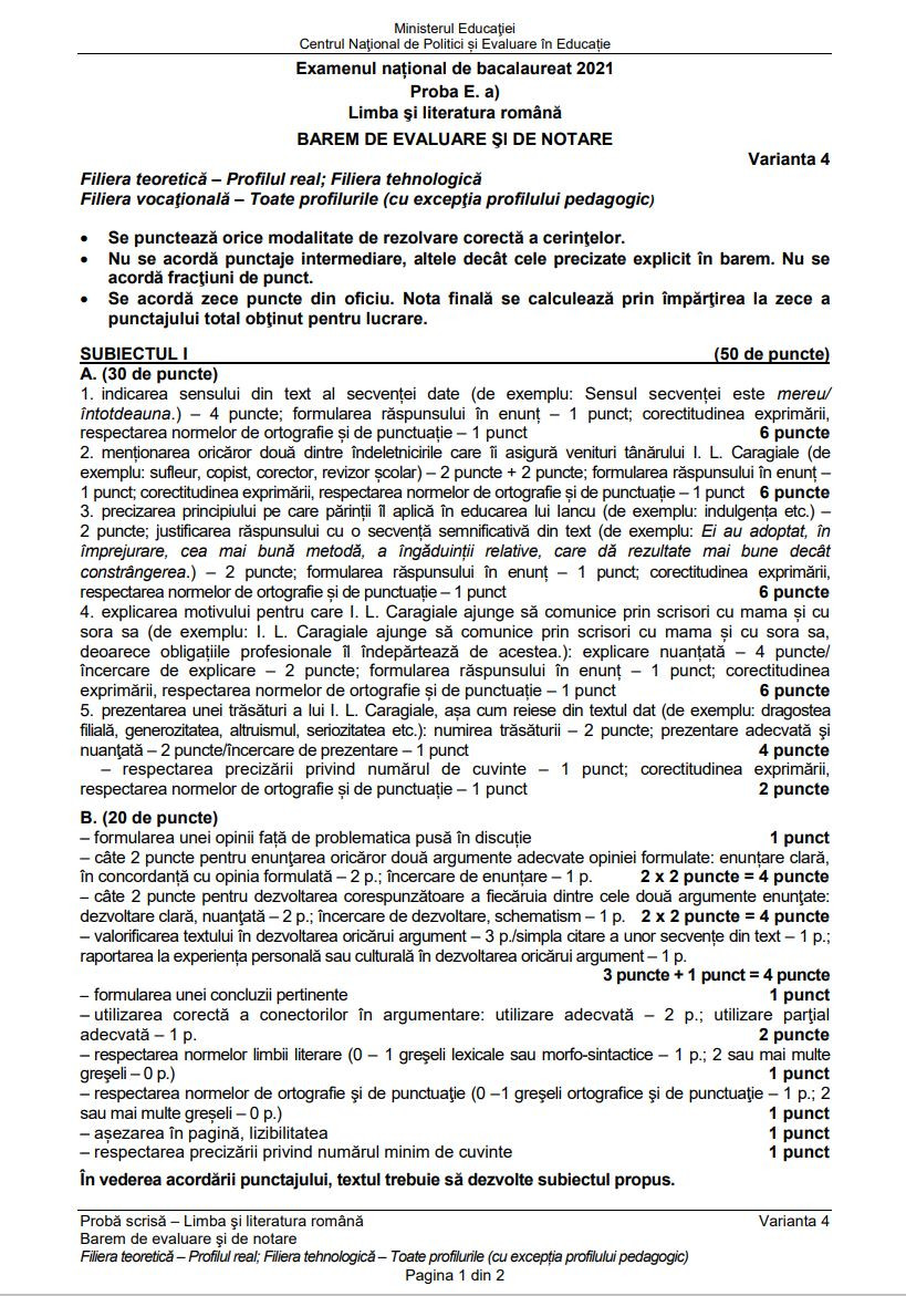 Subiecte BAC 2021. real1 bar