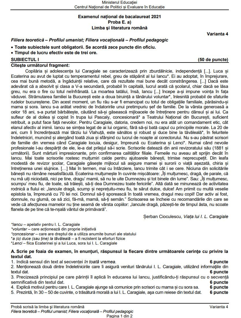 Subiecte BAC 2021. uman sub1