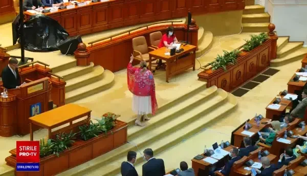 Momentul în care Diana Șoșoacă îl agresează pe chestorul Senatului. VIDEO