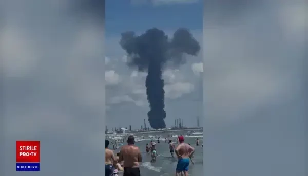 O explozie puternică a avut loc la Petromidia Năvodari. FOTO și VIDEO
