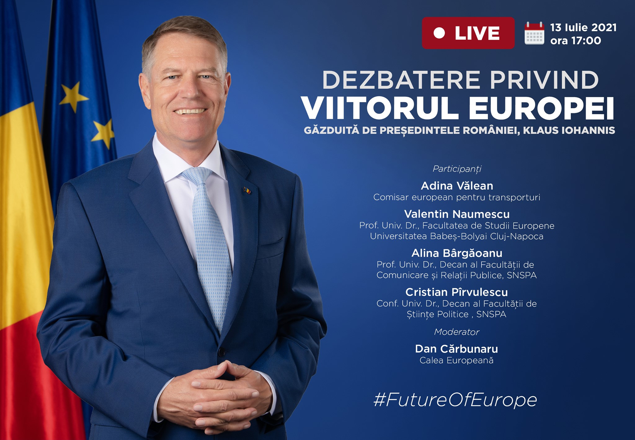 Lansarea oficială a dezbaterii naționale privind viitorul Europei, găzduită de Iohannis. Unde o poți urmări