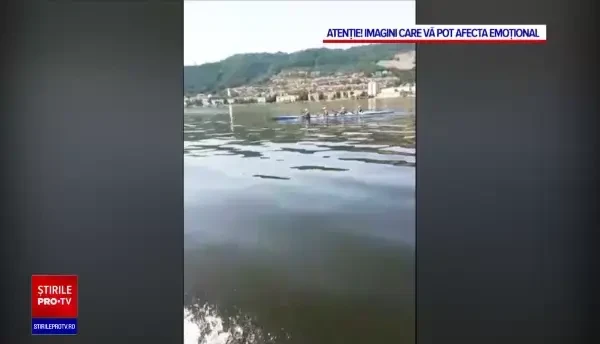 Incident grav pe Dunăre. Un caiac în care se aflau mai mulți sportivi, spulberat de o șalupă cu motor
