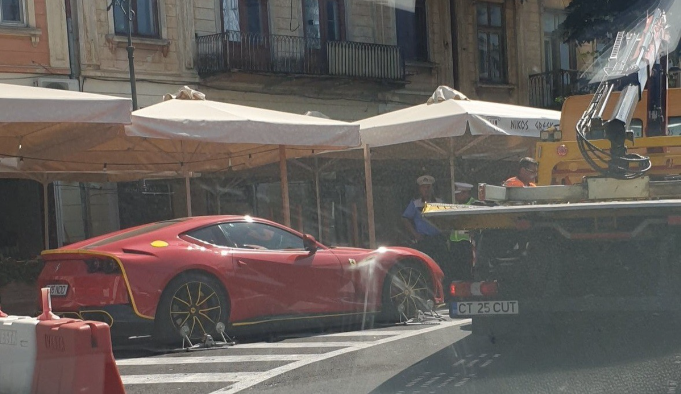 Milionarul Dan Nicorescu, lăsat pieton de Poliția Locală Constanța. I-au ridicat bolidul Ferrari parcat neregulamentar