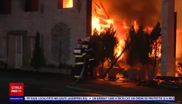 Restaurant din Târgu Jiu, distrus de flăcări înainte de inaugurare. Pompierii se uitau unul la altul, pentru că nu aveau apă