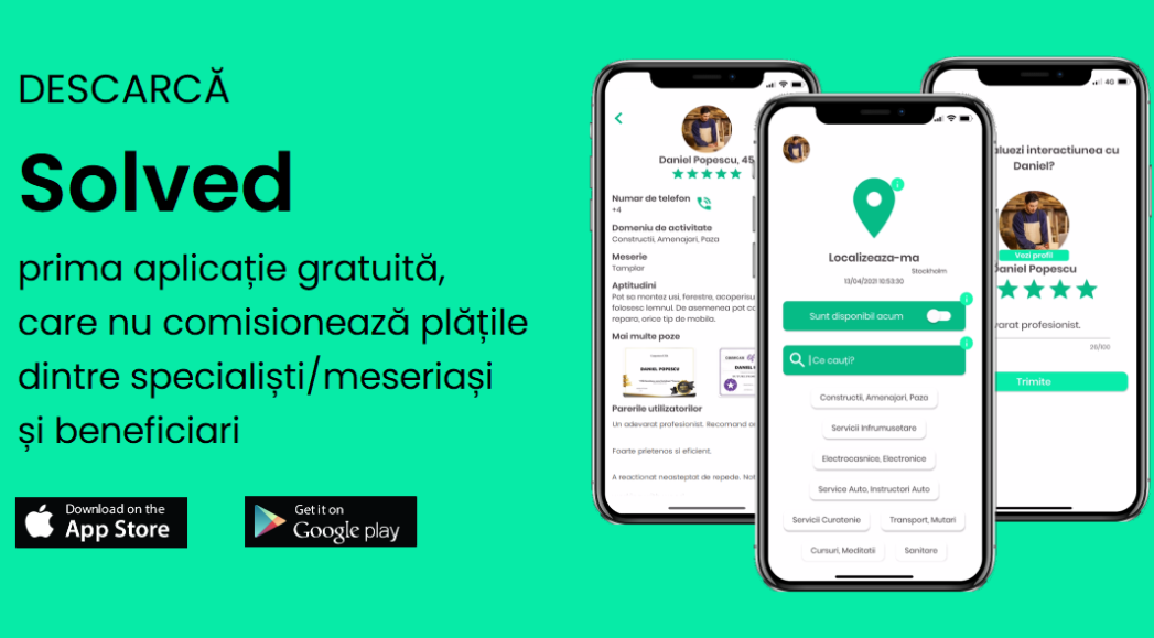iLikeIT. S-a lansat aplicația românească Solved, pentru cei care au nevoie de instalatori, electricieni sau alți meseriași