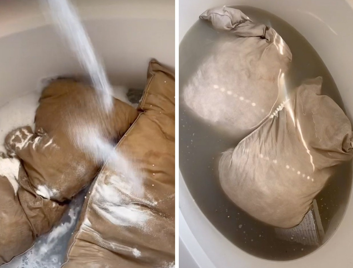 O femeie a fost îngrozită după ce a spălat pernele soțului ei. Ce a descoperit. VIDEO