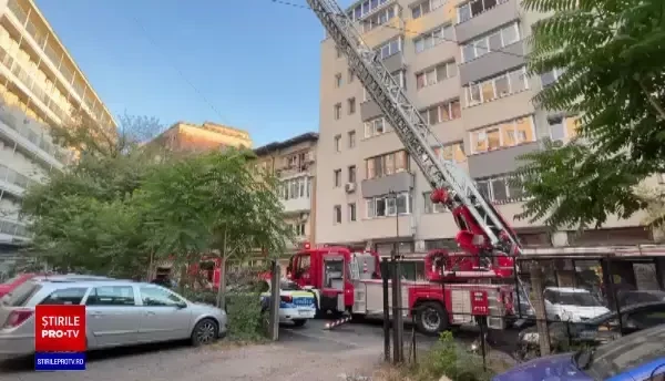 Incendiu puternic, în Capitală