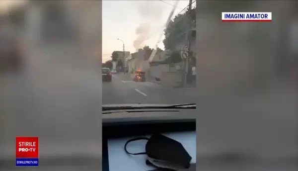 Un ATV nou-nouț a luat foc în Pitești. Proprietarul tocmai făcuse plinul