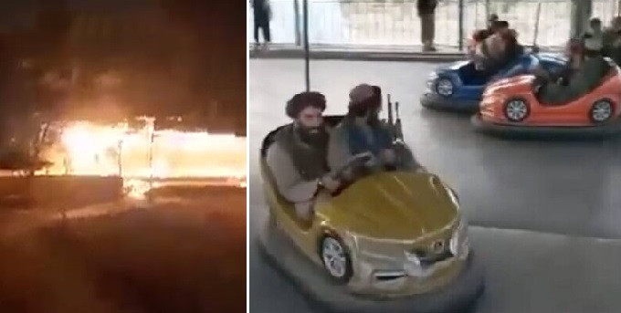 Talibanii, acuzați că au incendiat un parc de distracții, la câteva zile după ce s-au jucat cu mașinute. VIDEO
