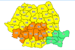 Cod portocaliu de ploi abundente &icirc;n 13 județe. P&acirc;nă c&acirc;nd este valabil