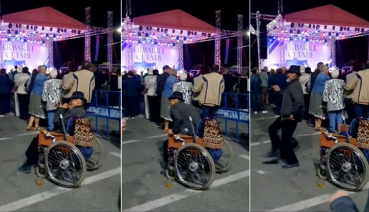 VIDEO. Momentul în care un bărbat se ridica din scaunul cu rotile și începe să danseze