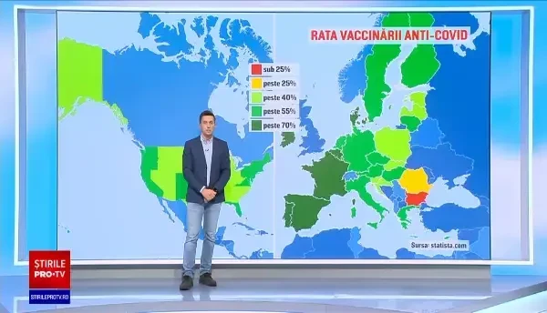 România, sub media mondială la numărul celor imunizați anti-Covid. HARTĂ